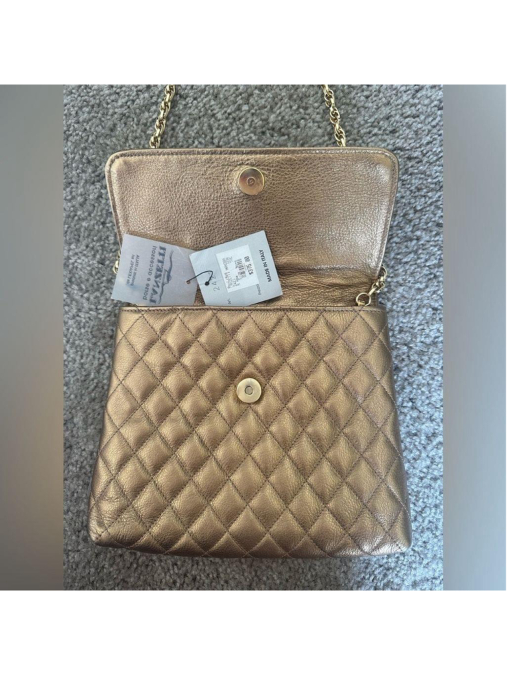 Lanzetti Italy Gold Chain Crossbody Purse - Picture 8 of 13